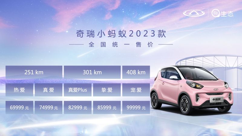 精致可爱的纯电小车 实拍2023款奇瑞小蚂蚁